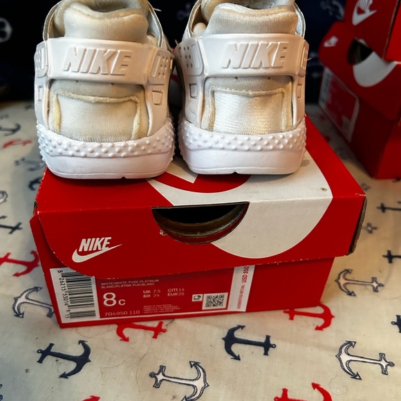 Nike White Huarache Sz 8c Worn Condition With Box - Picture 3 of 4